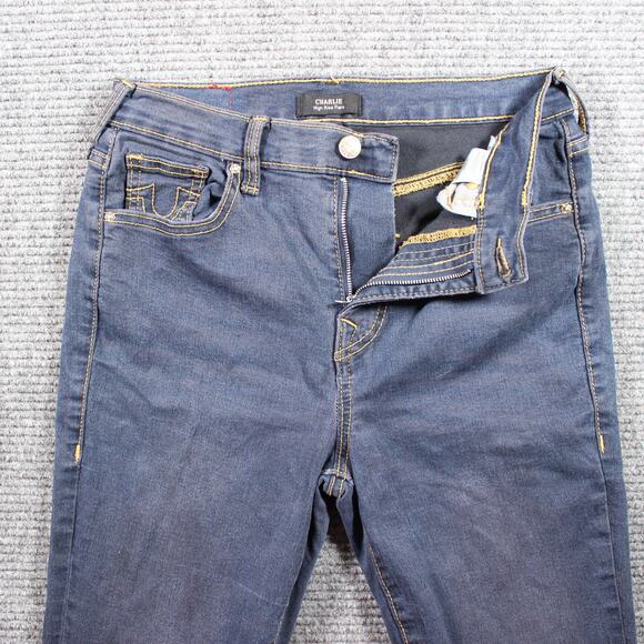 True Religion Charlie High Rise Flare Jeans Womens 27 Blue Stretch - Picture 4 of 12